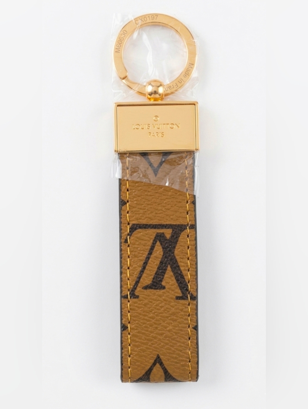 W/BOX Tan Monogram Key Chain Strap - Picture 2 of 7